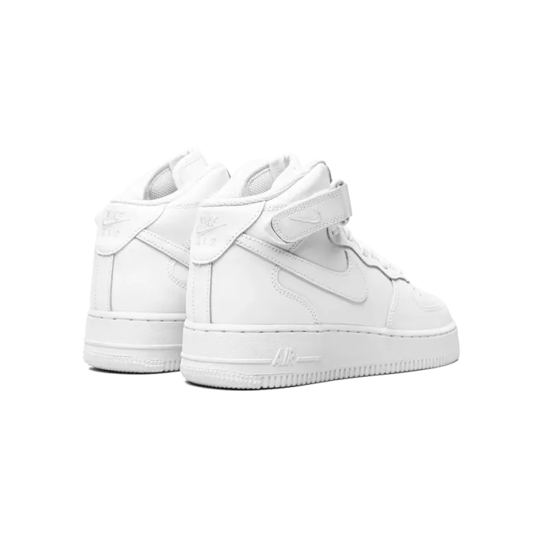 Nike Air Force 1 Mid GS Triple White Grade School