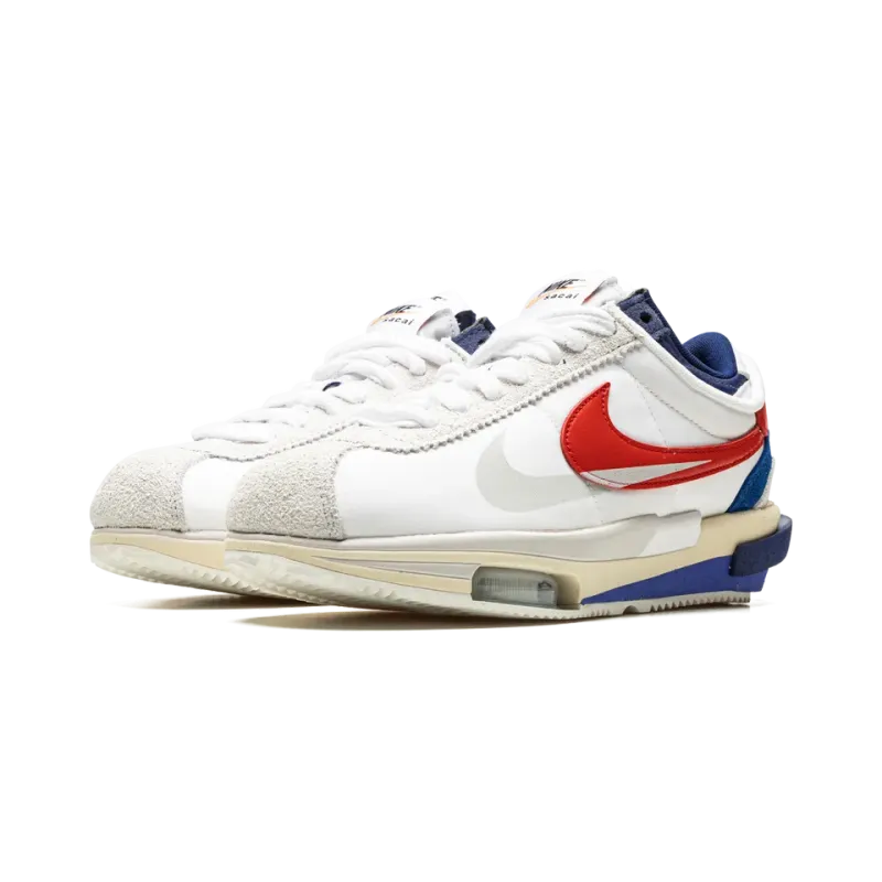 Nike Cortez 4.0 Sacai - White / Red / Blue Mens