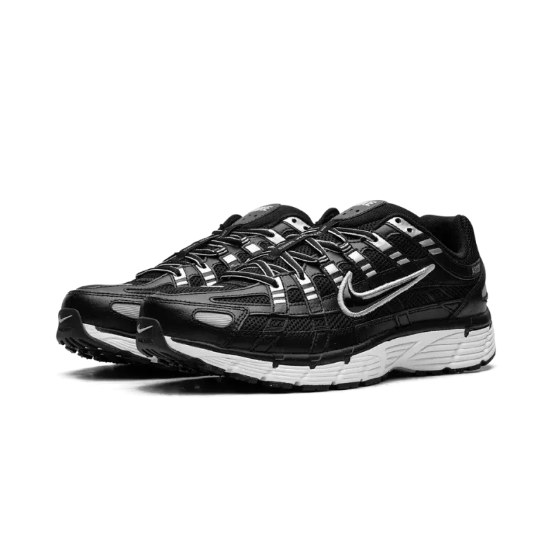 Nike P-6000 Black White Metallic Silver Mens