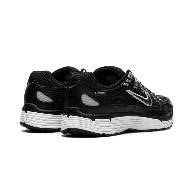 Nike P-6000 Black White Metallic Silver Mens