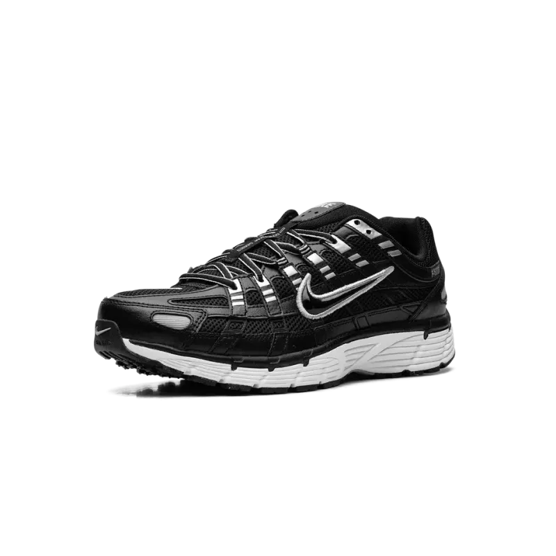 Nike P-6000 Black White Metallic Silver Mens