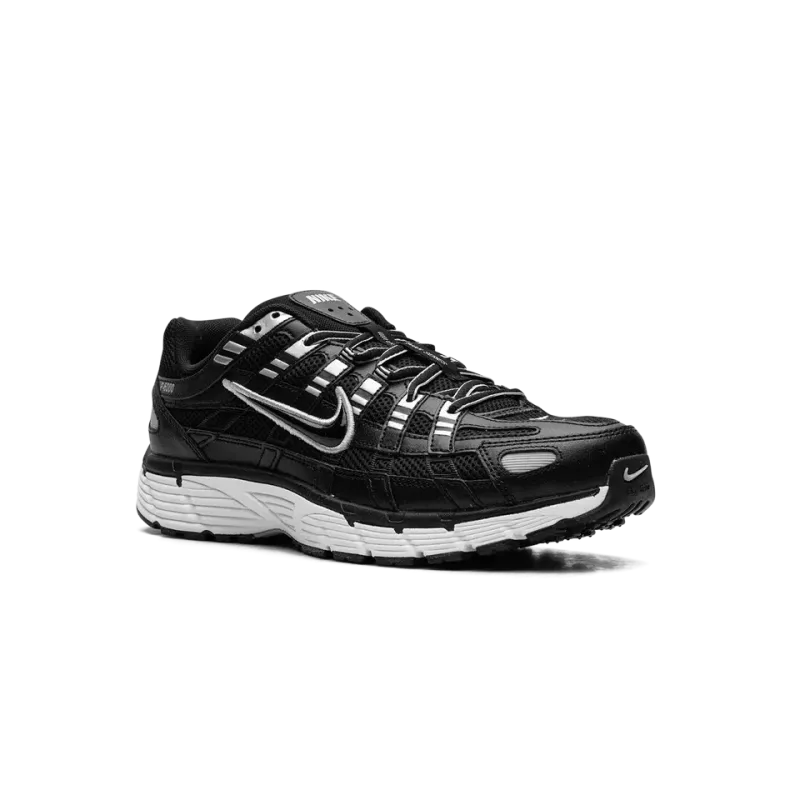 Nike P-6000 Black White Metallic Silver Mens
