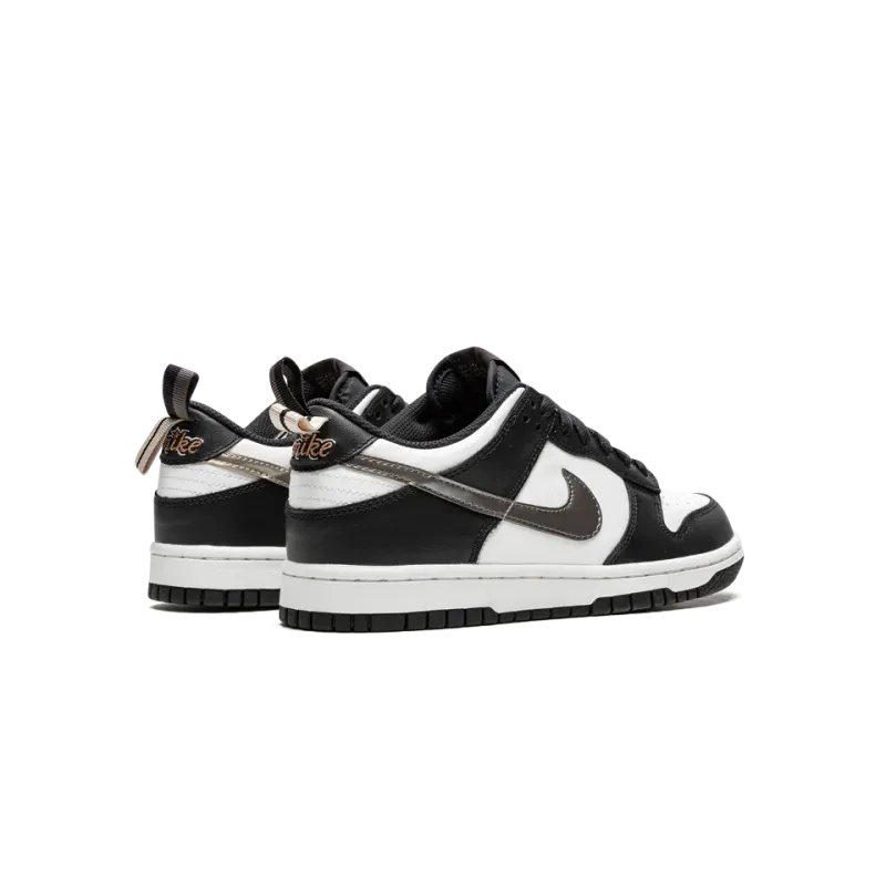 Nike Dunk Low Black White Metallic Grade School