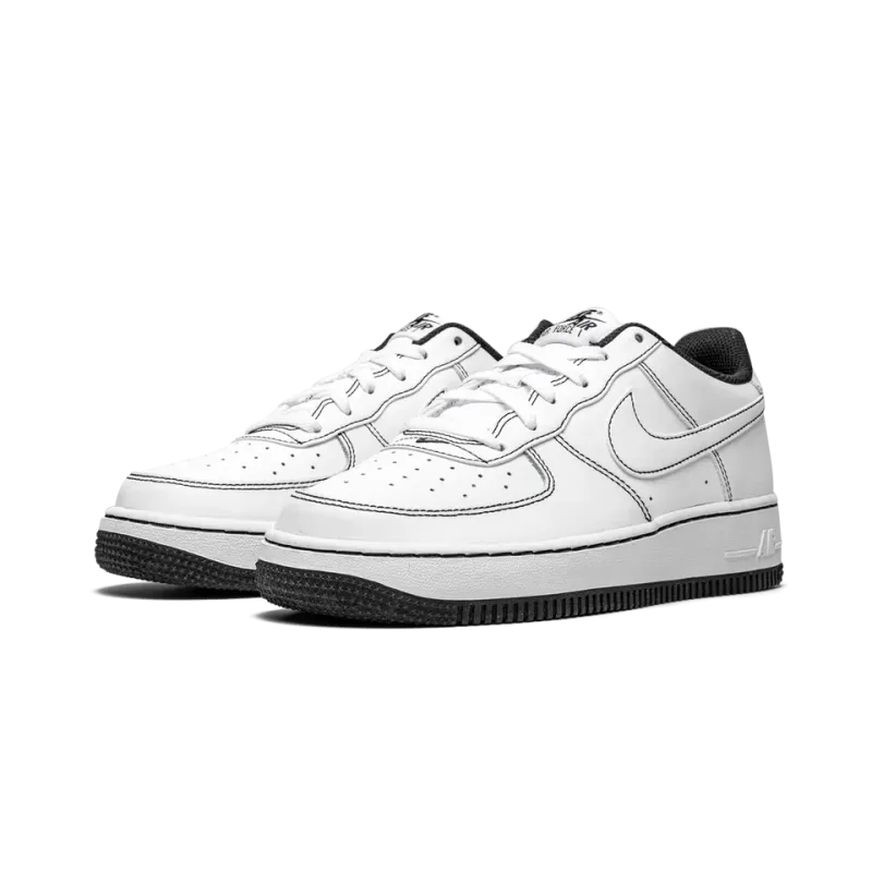 Nike Air Force 1 Low '07 GS Contrast Stitching - White / Black Grade School