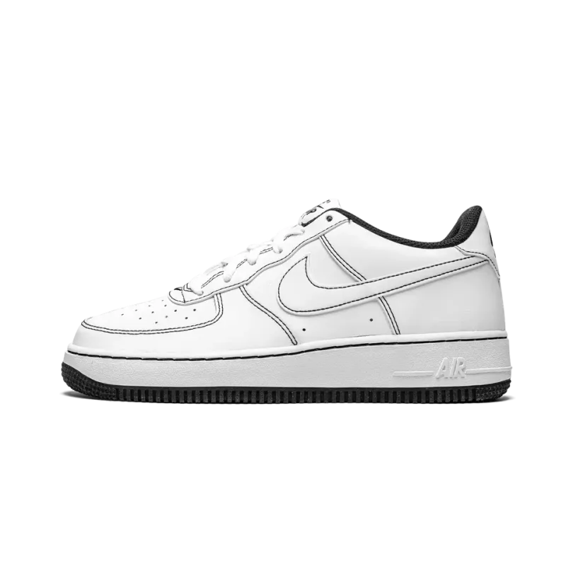 Nike Air Force 1 Low '07 GS Contrast Stitching - White / Black Grade School