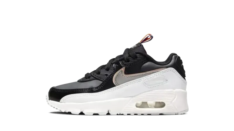 Nike Air Max 90 Leather SE PS — Off Noir Metallic Pewter for Preschool Kids