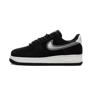 Nike Air Force 1 Low '07 LV8 Black Sail Embroidered Swoosh Mens