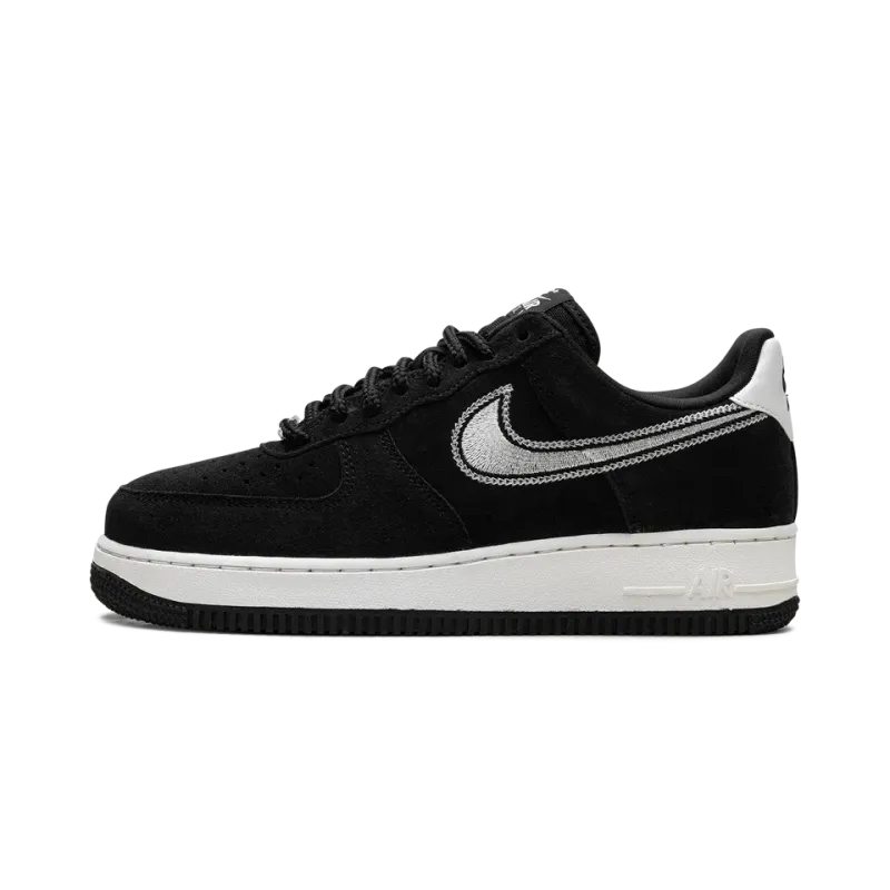 Nike Air Force 1 Low '07 LV8 Black Sail Embroidered Swoosh Mens