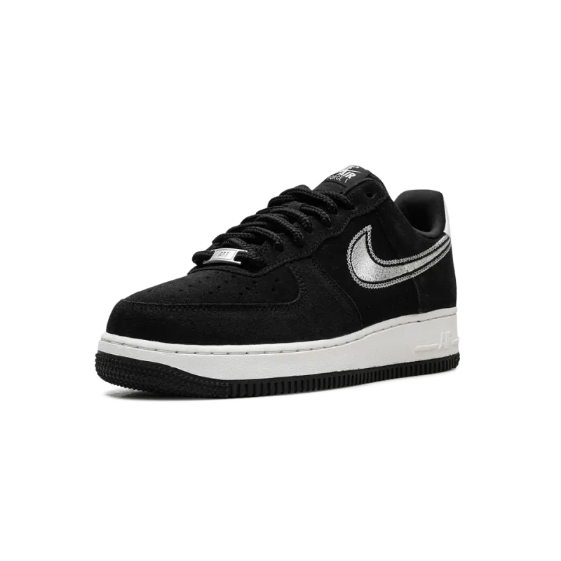 Nike Air Force 1 Low '07 LV8 Black Sail Embroidered Swoosh Mens