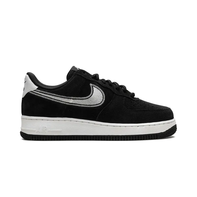 Nike Air Force 1 Low '07 LV8 Black Sail Embroidered Swoosh Mens