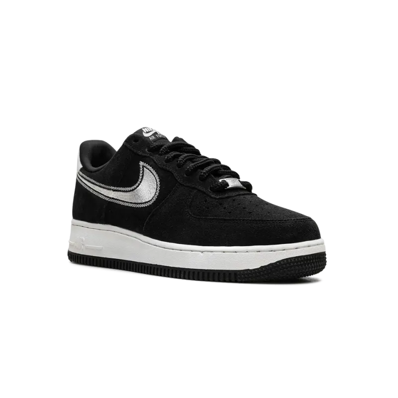 Nike Air Force 1 Low '07 LV8 Black Sail Embroidered Swoosh Mens