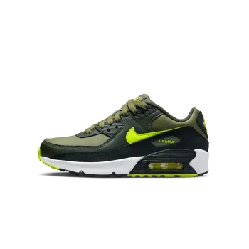 Nike Air Max 90 Leather GS Medium Olive Volt Grade School