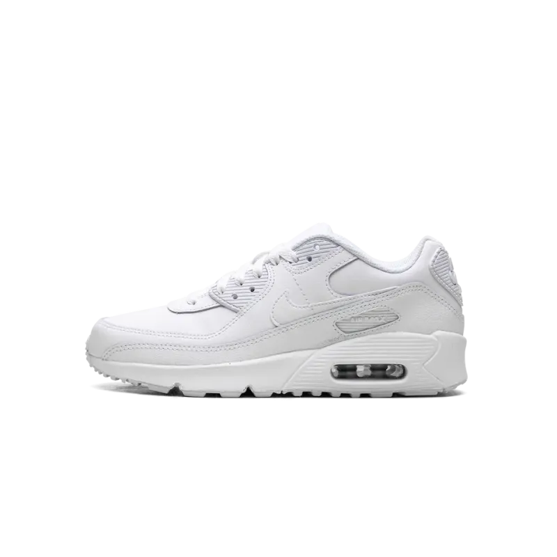 Nike Air Max 90 GS White Metallic Silver Grade School