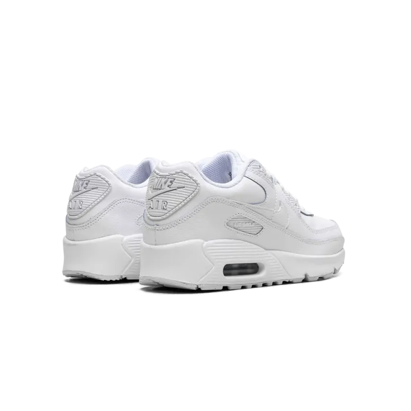 Nike Air Max 90 GS White Metallic Silver Grade School