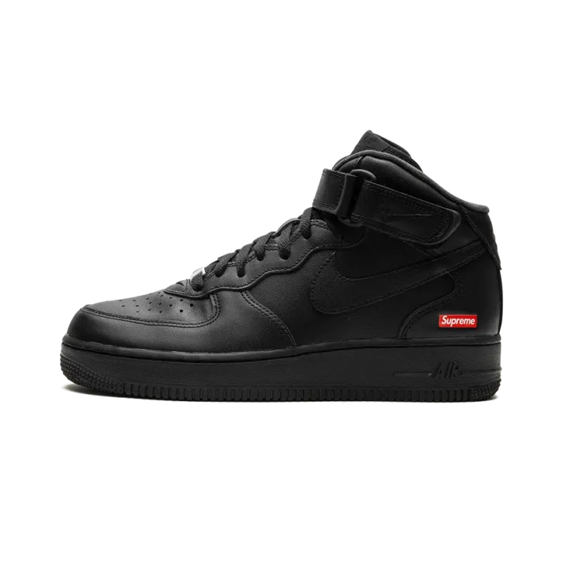 Nike Air Force 1 Mid Supreme - Mini Box Logo Black Mens
