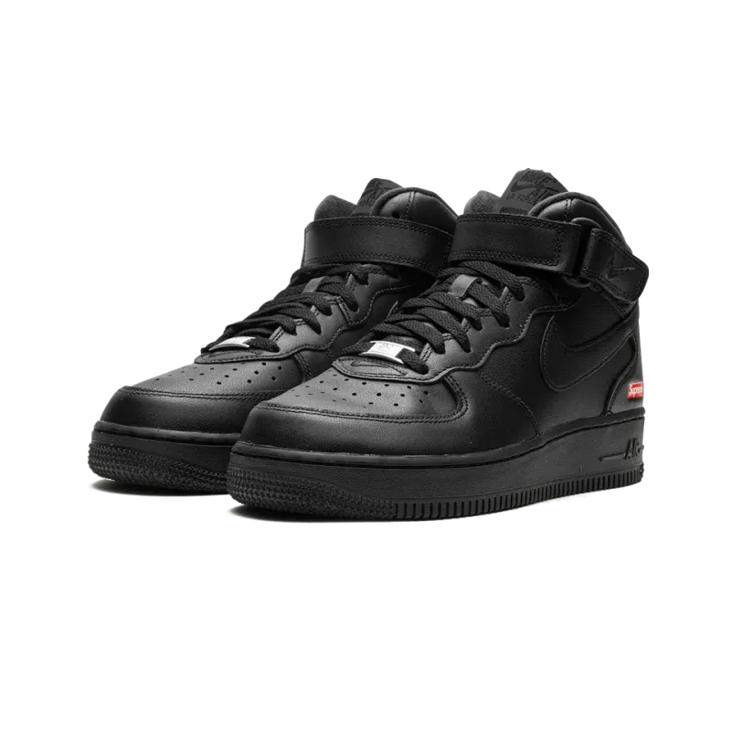 Nike Air Force 1 Mid Supreme - Mini Box Logo Black Mens