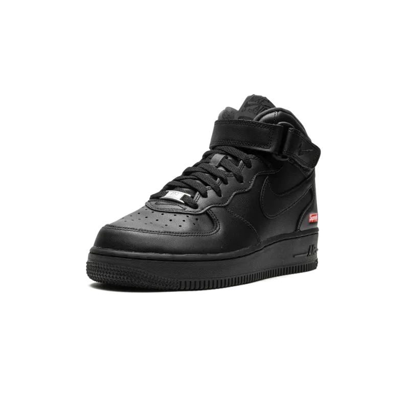 Nike Air Force 1 Mid Supreme - Mini Box Logo Black Mens