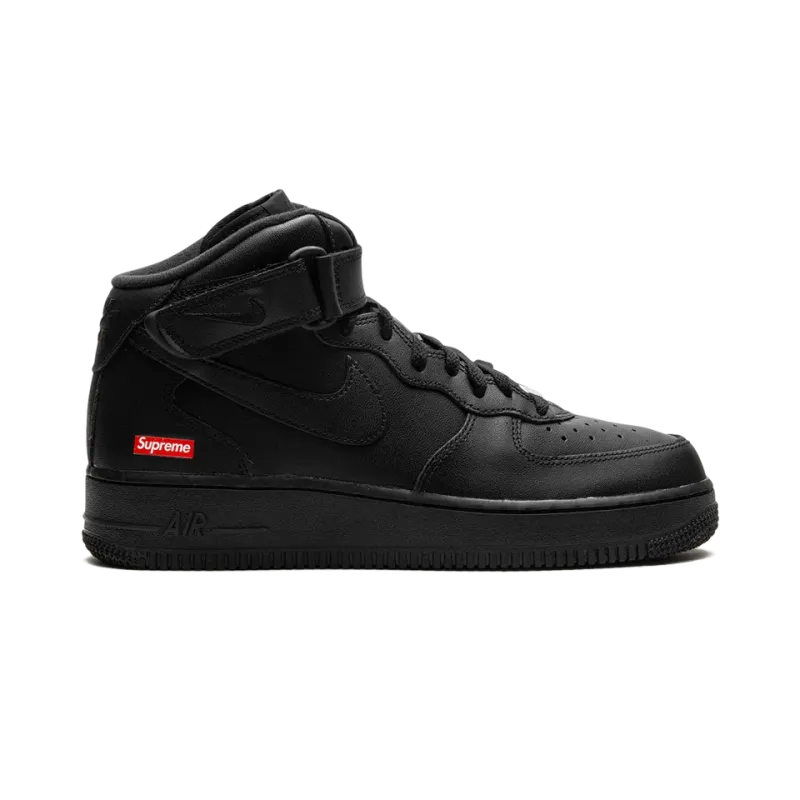 Nike Air Force 1 Mid Supreme - Mini Box Logo Black Mens