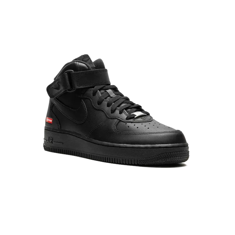 Nike Air Force 1 Mid Supreme - Mini Box Logo Black Mens