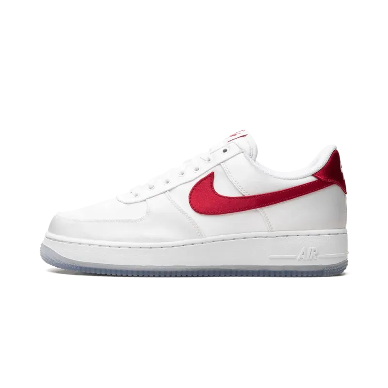 Nike AIR FORCE 1 LO '07 WMNS Satin White Varsity Red Womens