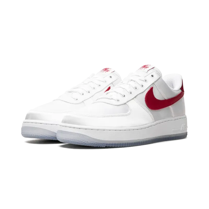 Nike AIR FORCE 1 LO '07 WMNS Satin White Varsity Red Womens