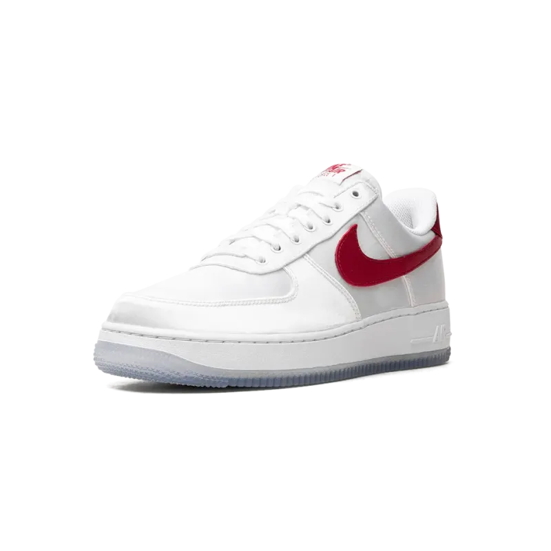 Nike AIR FORCE 1 LO '07 WMNS Satin White Varsity Red Womens