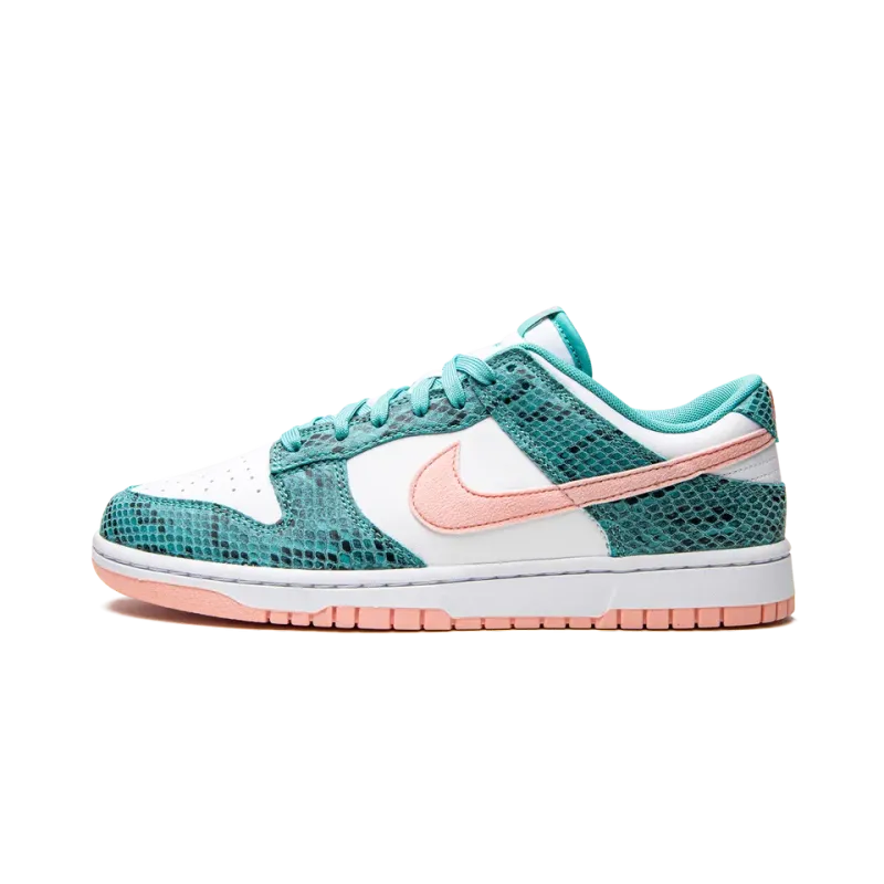 Nike Dunk Low Snakeskin Washed Teal Bleached Coral Mens