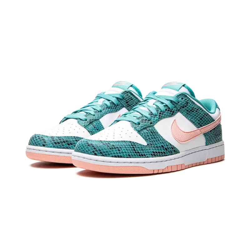 Nike Dunk Low Snakeskin Washed Teal Bleached Coral Mens