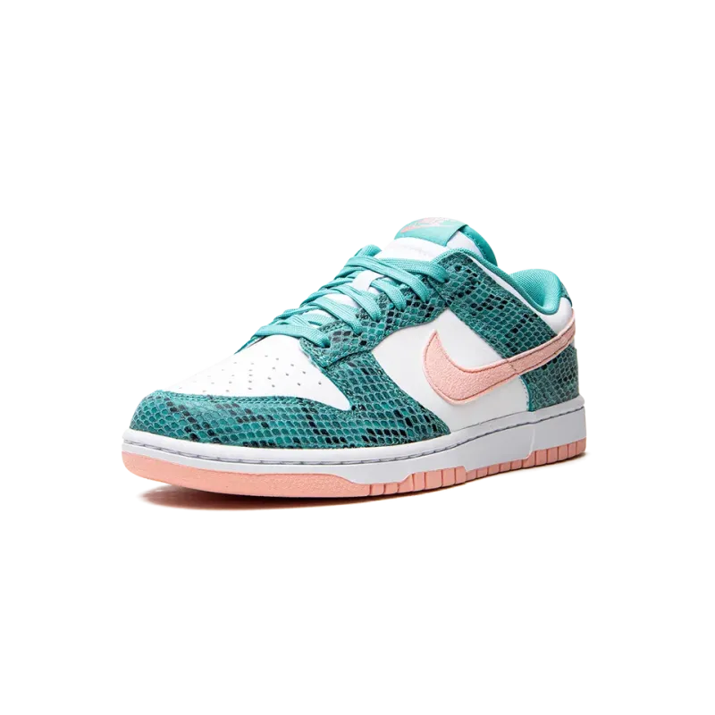 Nike Dunk Low Snakeskin Washed Teal Bleached Coral Mens