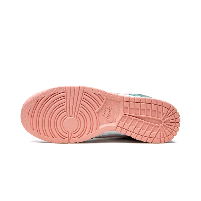 Nike Dunk Low Snakeskin Washed Teal Bleached Coral Mens