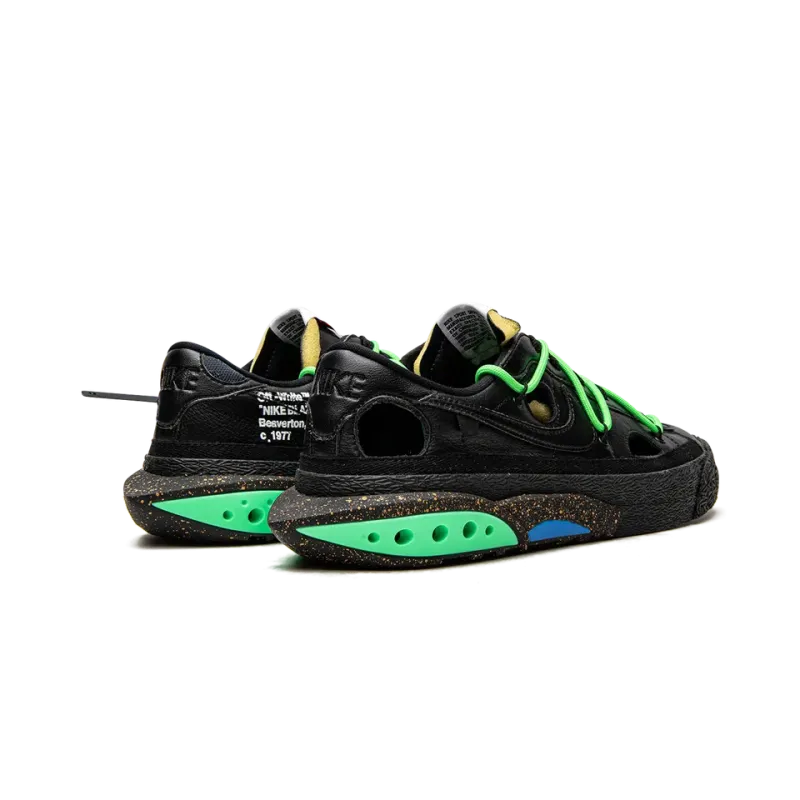 Nike Blazer Low Off-White - Black / Electro Green Mens