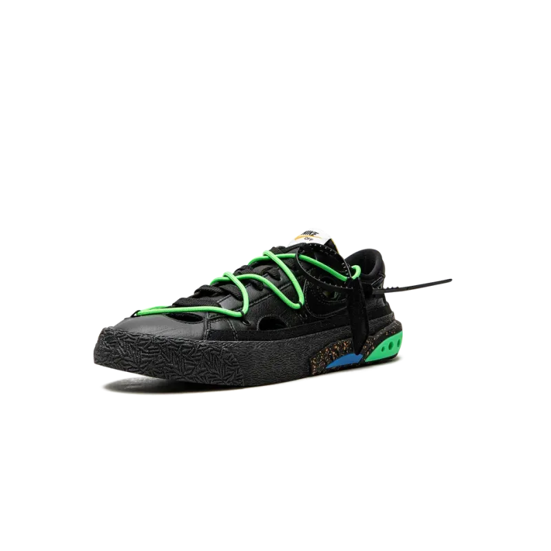 Nike Blazer Low Off-White - Black / Electro Green Mens