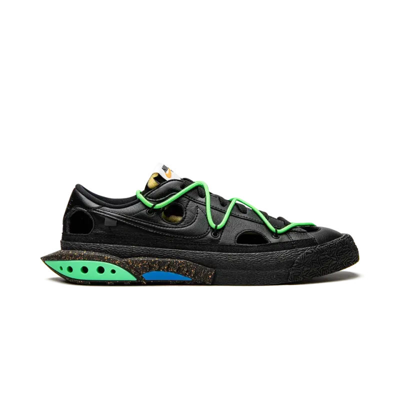 Nike Blazer Low Off-White - Black / Electro Green Mens