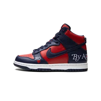 Nike SB Dunk High Supreme - By Any Means - Navy/Red Mens