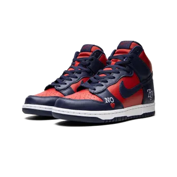 Nike SB Dunk High Supreme - By Any Means - Navy/Red Mens