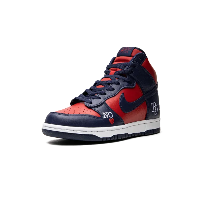 Nike SB Dunk High Supreme - By Any Means - Navy/Red Mens