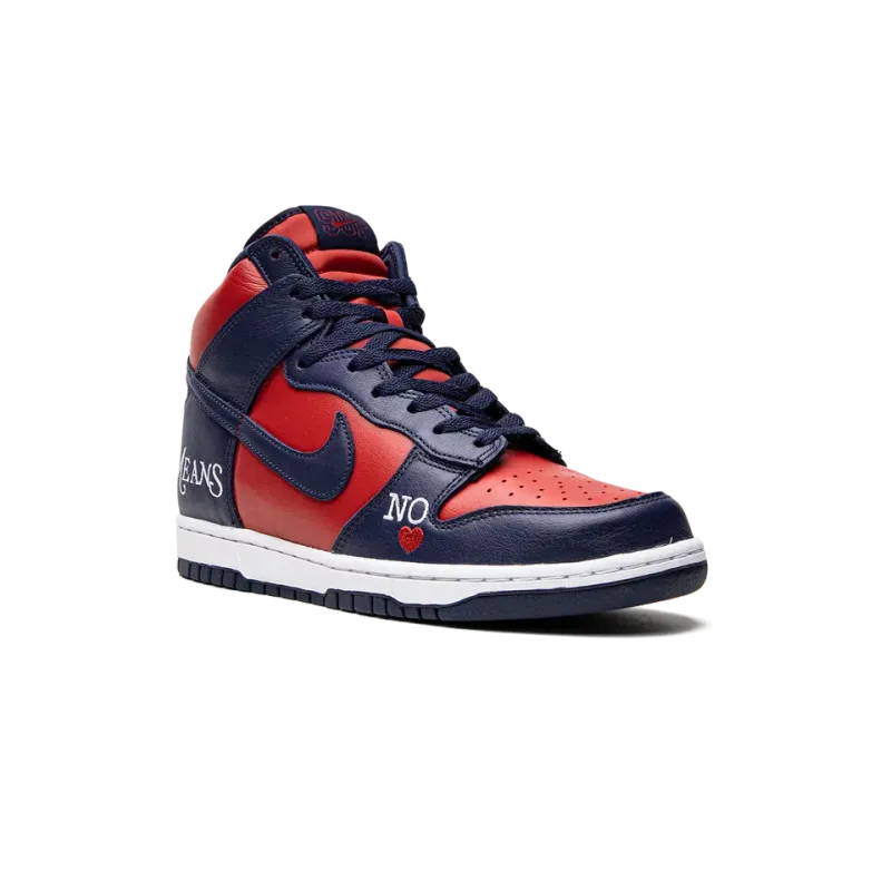 Nike SB Dunk High Supreme - By Any Means - Navy/Red Mens