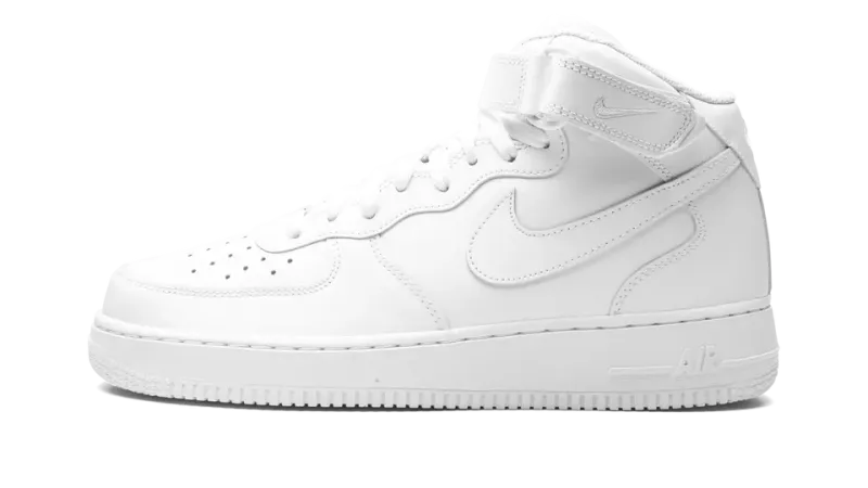 Nike Air Force 1 Mid '07 Triple White Mens — Timeless Leather Mid-Top