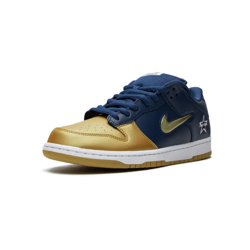 Nike SB Dunk Low Supreme - Jewel Swoosh Gold/Navy Mens