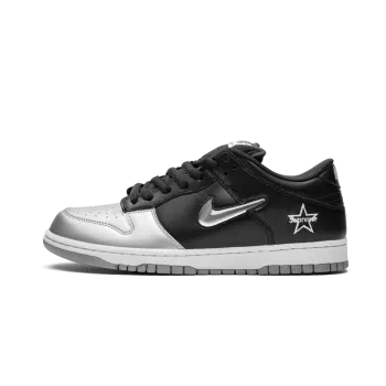 Nike SB Dunk Low OG QS Supreme - Jewel Swoosh Silver/Black Mens