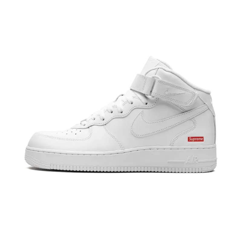Nike Air Force 1 Mid Supreme - Mini Box Logo White Mens