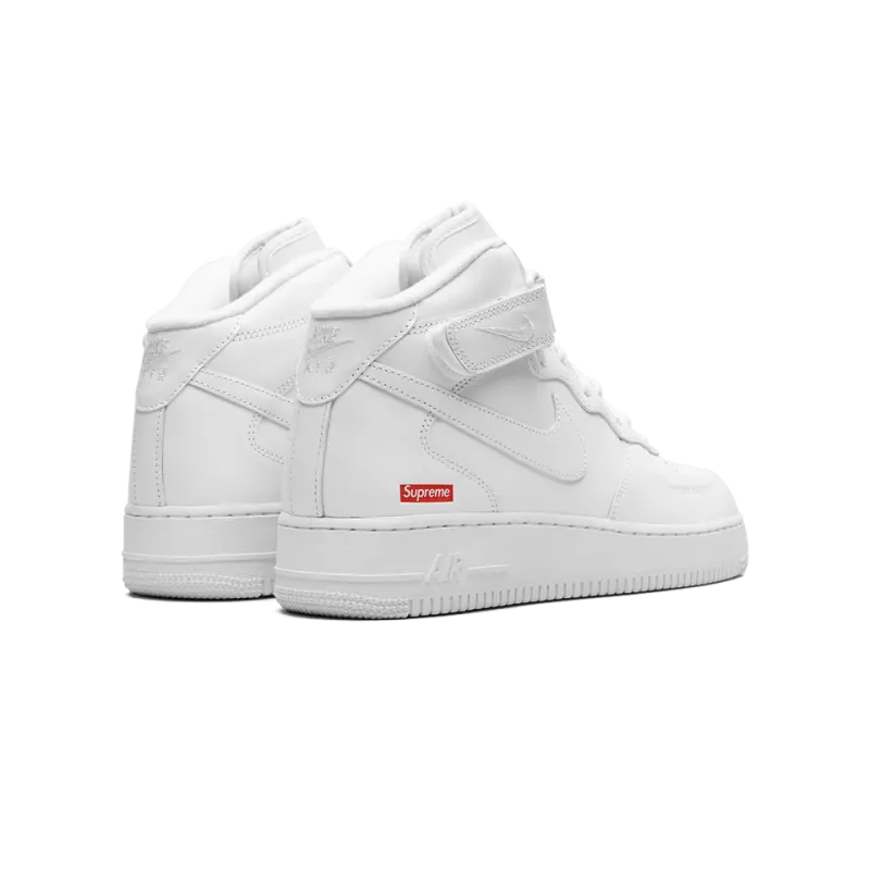 Nike Air Force 1 Mid Supreme - Mini Box Logo White Mens