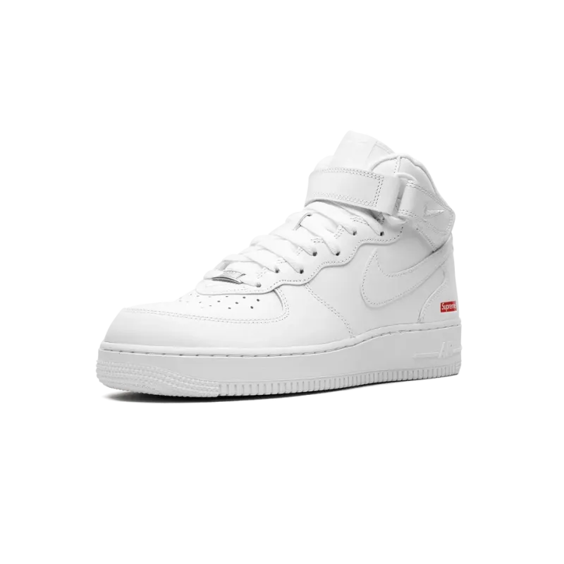 Nike Air Force 1 Mid Supreme - Mini Box Logo White Mens