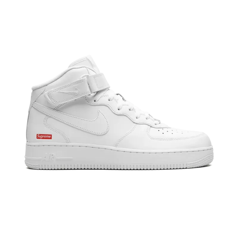 Nike Air Force 1 Mid Supreme - Mini Box Logo White Mens