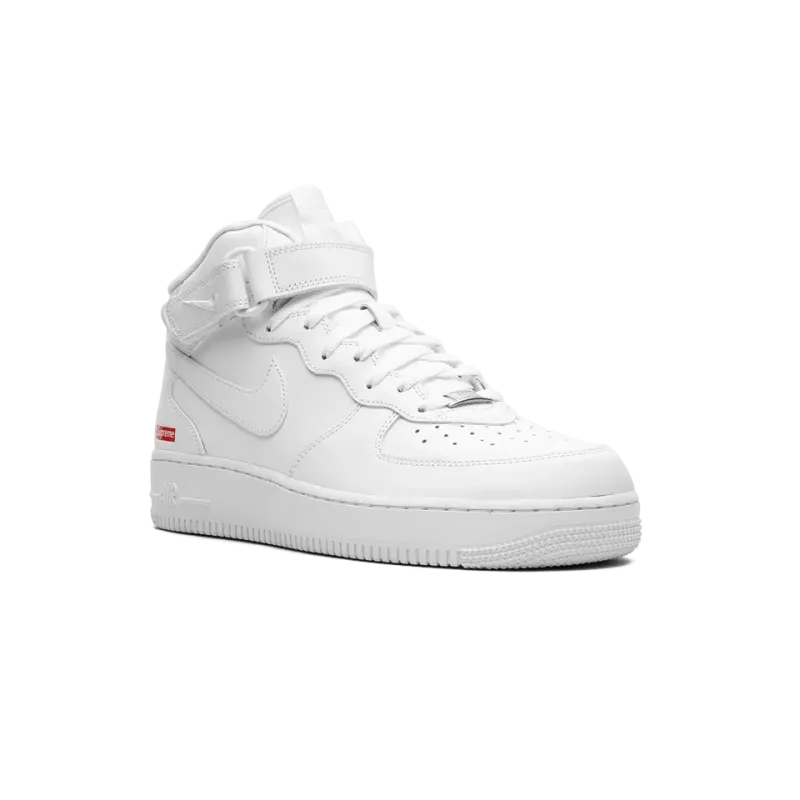 Nike Air Force 1 Mid Supreme - Mini Box Logo White Mens