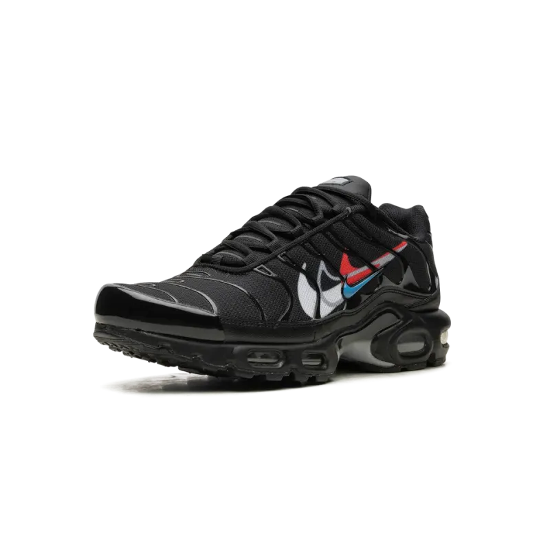 Nike Air Max Plus Multi Swoosh Black Bright Crimson Mens