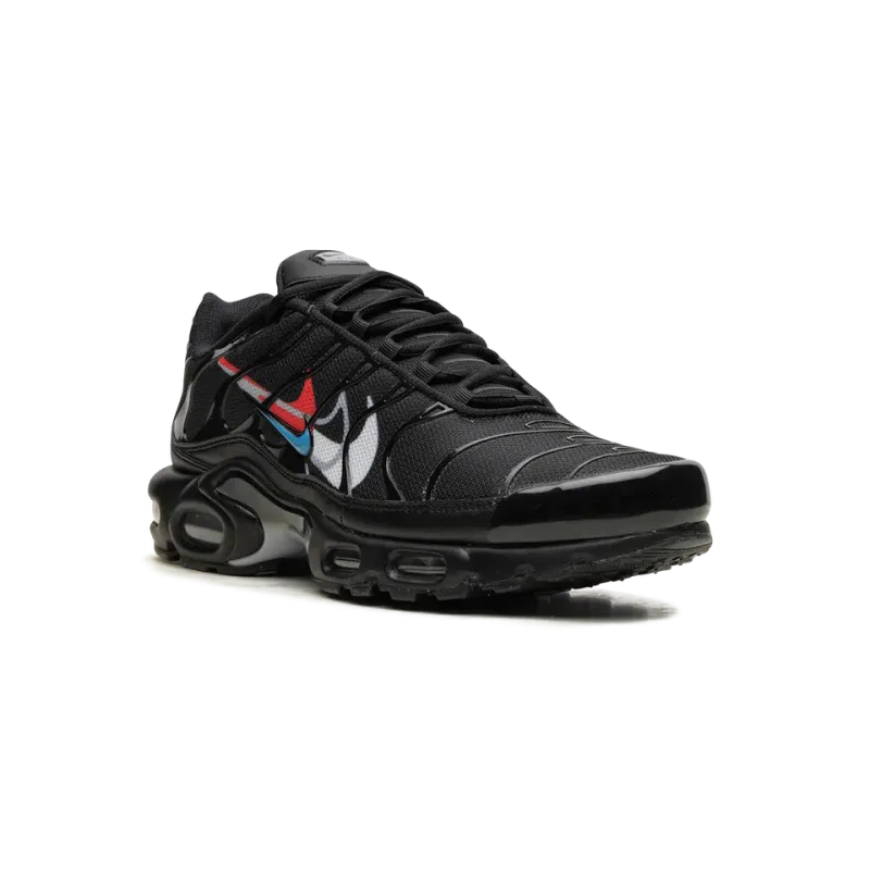 Nike Air Max Plus Multi Swoosh Black Bright Crimson Mens