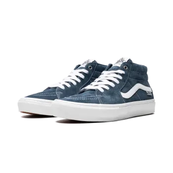 Vans Pig Suede Skate Grosso Mid Blue/White Mens