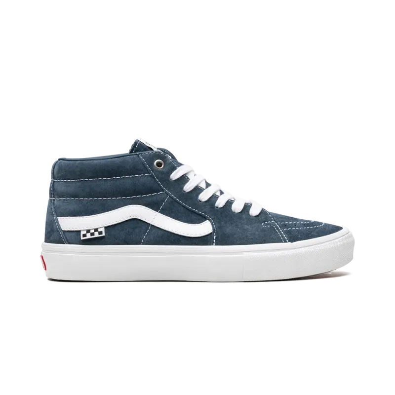 Vans Pig Suede Skate Grosso Mid Blue/White Mens